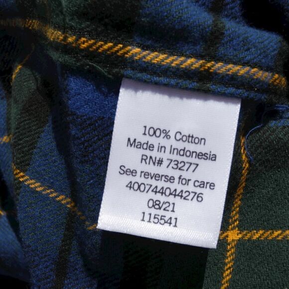 Croft & Barrow Blue Plaid Flannel Shirt M Cabincore Gorpcore Lumberjack Outdoor - Picture 5 of 5